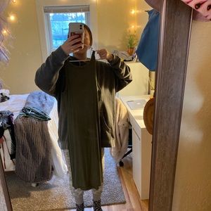 Long army green dress